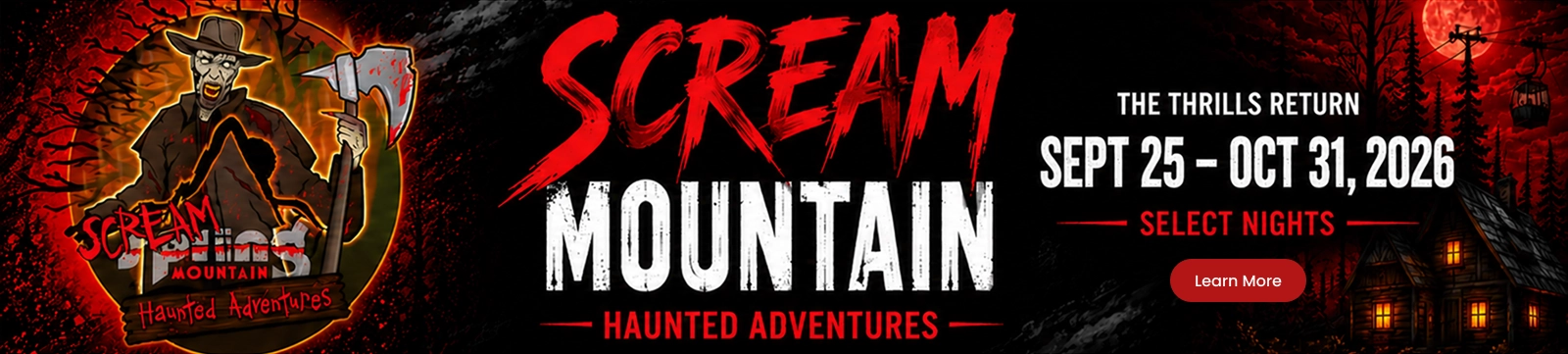 Scream Mountain Haunted Adventures Promo Banner